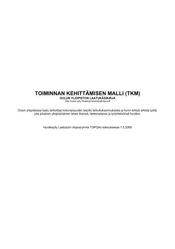Oulun yliopiston laatukÃ¤sikirja