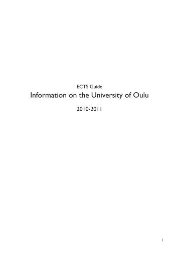 Information on the University of Oulu