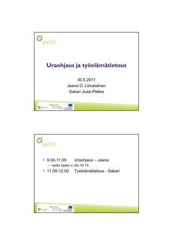 Uraohjaus ja tyÃ¶elÃ¤mÃ¤tietous - Oulu
