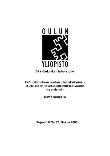 Prosessi- ja ympÃ¤ristÃ¶tekniikan osasto - Oulu