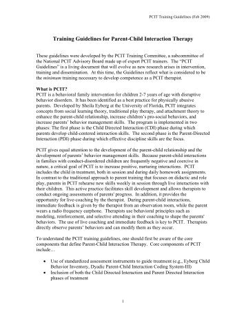 PCIT Training Guidelines - Parent-Child Interaction Therapy ...