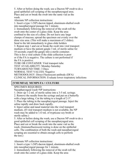 Printable Test Catalog - OU Medicine