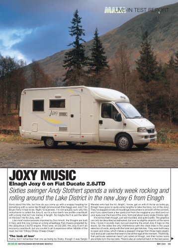 elnagh joxy 6 on fiat ducato 2.8jtd - Out and About Live