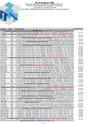 Oferta SC IT Hardware SRL - Etrader.ro