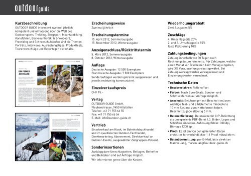 Mediadaten - outdoor guide