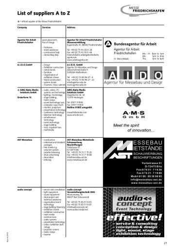 List of suppliers A to Z - Eurobike