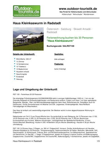 Ferienwohnung für 30 Personen in Radstadt - Outdoor-Touristik