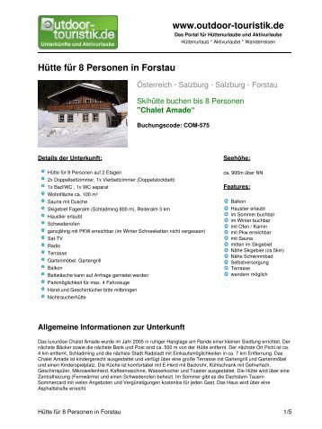 Hütte für 8 Personen in Forstau - Outdoor-Touristik