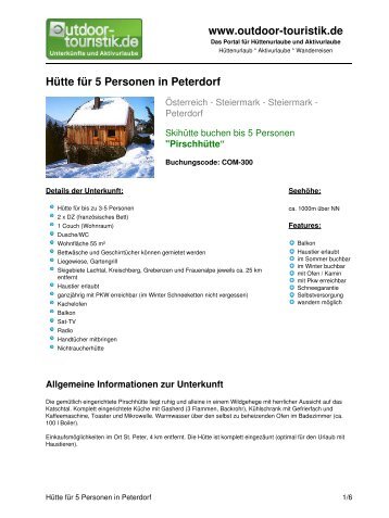 Hütte für 5 Personen in Peterdorf - Outdoor-Touristik