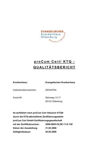 Endversion Qualitätsbericht - Evangelisches Krankenhaus Oldenburg