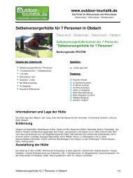 Selbstversorgerhütte für 7 Personen in Obdach - Outdoor-Touristik