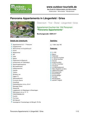 Panorama Appartements in Längenfeld / Gries - Outdoor-Touristik