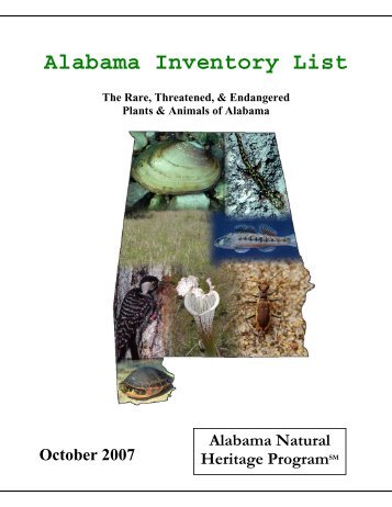 Alabama Inventory List- The Rare, Threatened, and Endangered ...