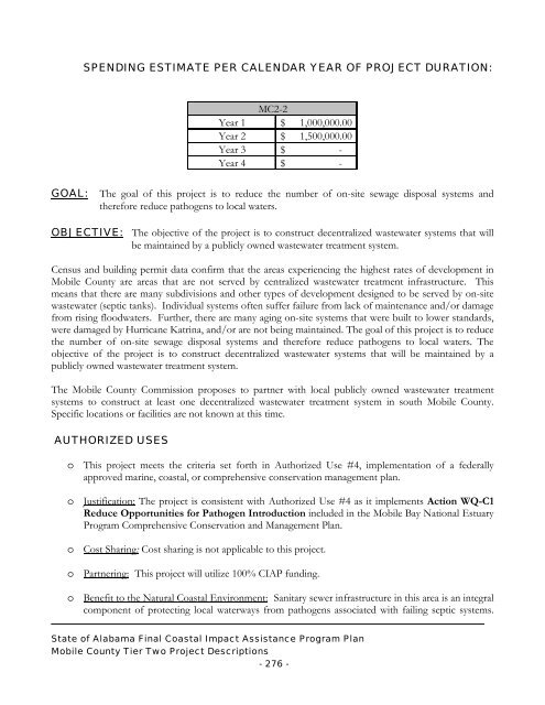 State of Alabama FINAL Coastal Impact Assistance Program (CIAP ...