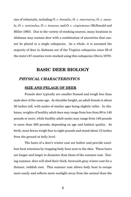 Biology And Management Of White-tailed Deer In Alabama