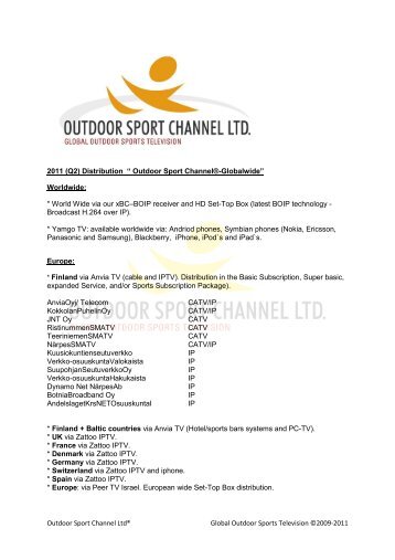 Distribution - Outdoor Sport Channel