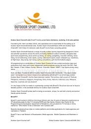 Press release - Outdoor Sport Channel