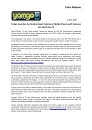 Yamgo TV press release - Outdoor Sport Channel