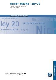 NicroferÂ® 3620 Nb â alloy 20 - Outokumpu