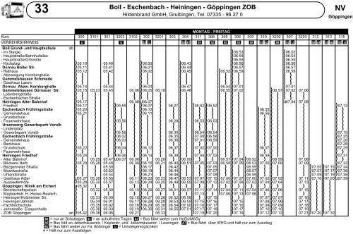 Boll - Eschenbach - Heiningen - Göppingen ZOB - Hildenbrand GmbH