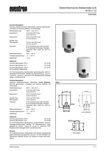 Elektrothermische Stellantriebe (LH) M 30 x 1,5 - Oventrop