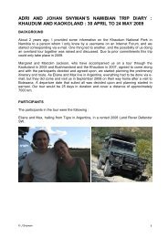 adri and johan snyman's namibian trip diary - Overland Forum