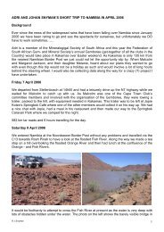 adri and johan snyman's short trip to namibia in april 2006