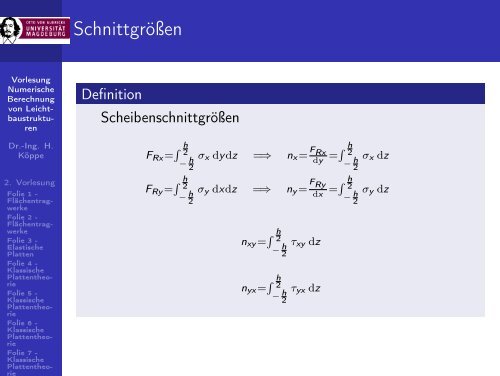 Vorlesung Numerische Berechnung von Leichtbaustrukturen - 2 ...