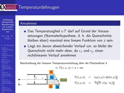 Vorlesung Numerische Berechnung von Leichtbaustrukturen - 2 ...