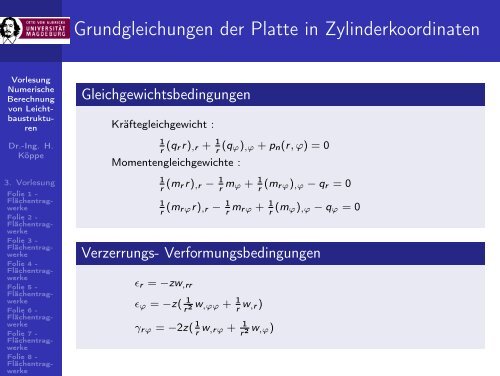 Vorlesung Numerische Berechnung von Leichtbaustrukturen - 3 ...