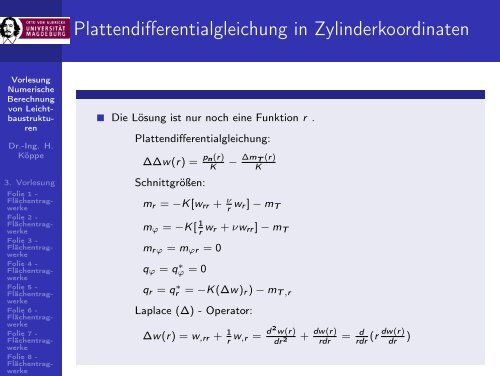 Vorlesung Numerische Berechnung von Leichtbaustrukturen - 3 ...