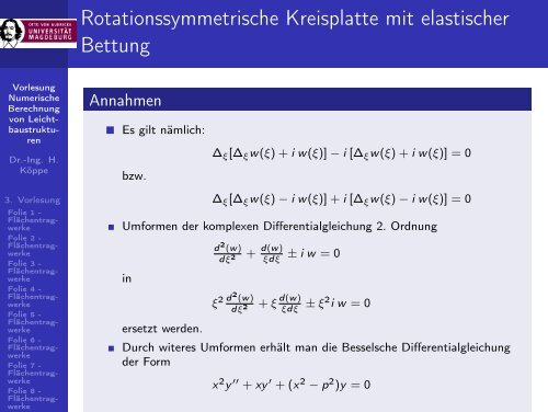 Vorlesung Numerische Berechnung von Leichtbaustrukturen - 3 ...