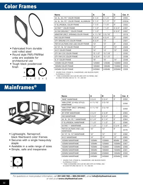 PRODUCT CATALOG - City Theatrical