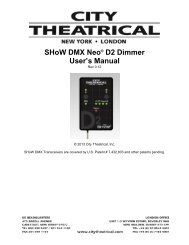 SHoW DMX D2 Dimmer User Manual - City Theatrical