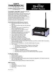 SHoW DMX Receiver Data Sheet - City Theatrical