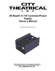 iW Blast® 12 TR Controller/Power Supply Owner's ... - City Theatrical