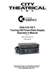 PDS-375 TR User's Manual - City Theatrical