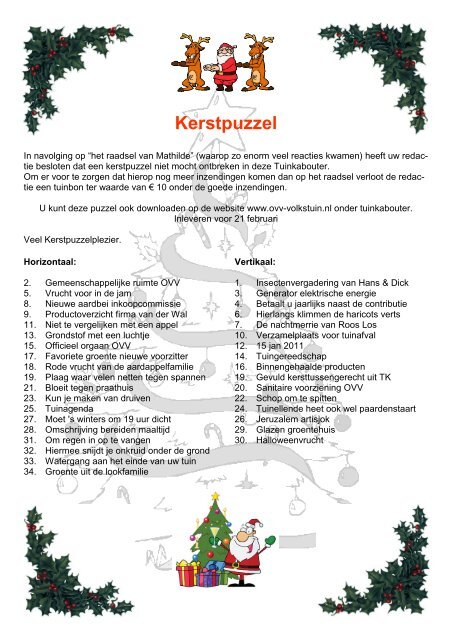 Kerstpuzzel - Ovv Volkstuin