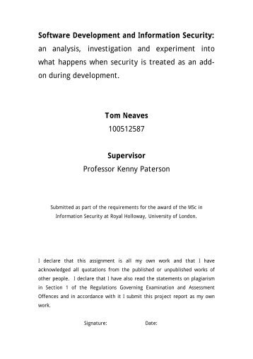 Software Development and Information Security: an ... - owasp