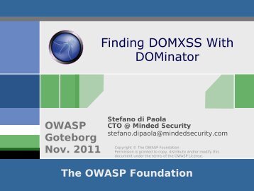 Finding DOMXSS With DOMinator - owasp