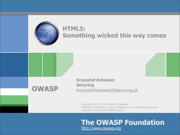 HTML5: Something wicked this way comes - owasp