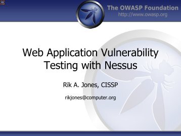 Web Application Vulnerability Testing with Nessus - owasp