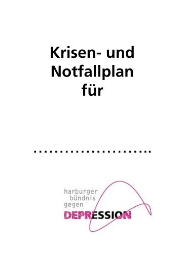 Krisen- und Notfallplan für - Stiftung Deutsche Depressionshilfe