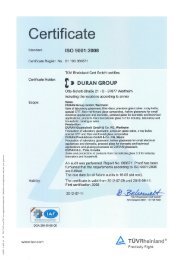 DIN EN ISO 9001:2008 - DURAN GROUP
