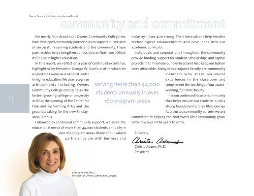 2003 Annual Report - Owens Community College