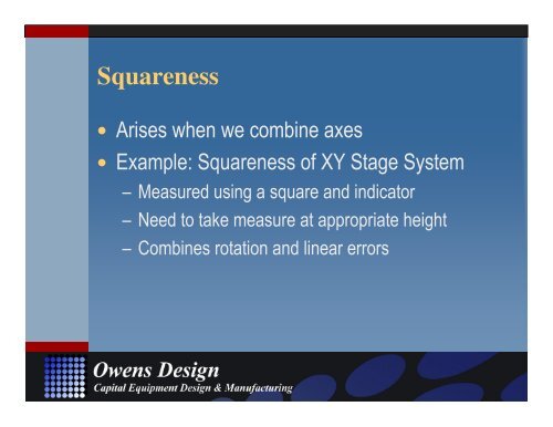 Stage Metrology Concepts: Application Specific ... - Owens Design