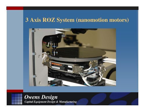 Stage Metrology Concepts: Application Specific ... - Owens Design