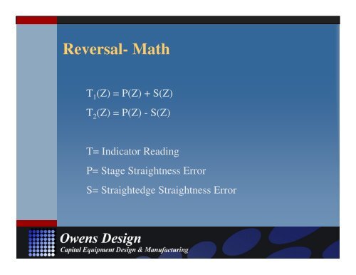 Stage Metrology Concepts: Application Specific ... - Owens Design