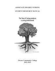 Student Resource Manual - Owens Community College