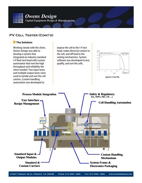 PV Cell Flash Tester - Owens Design